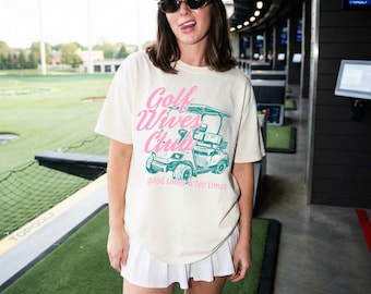 Camiseta del Club de Esposas de Golfistas, Divertida, Atuendo Lindo, Camiseta de Chica Golfista, Camiseta de Club de Campo, Estética Preppy