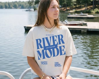 Camiseta River Mode Comfort Colors / Camiseta River / Camiseta de verano para barco / River Activated