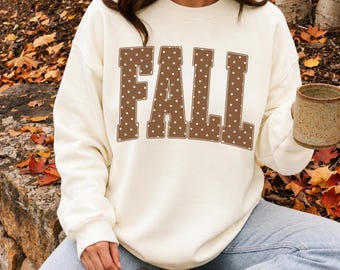 Fall Sweatshirt, Polka Dot Fall Crewneck, Cute Autumn Graphic Sweatshirt, Cozy Fall Shirt, Women’s Fall Pullover