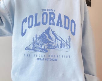 Sudadera The Great Colorado / Cuello redondo vintage de las Montañas Rocosas / Gráfico de Colorado Outdoors