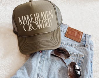 Gorra de camionero "Haz que el cielo esté lleno" / Gorra cristiana basada en la fe / Gorra de camionero de espuma inspiradora / Regalo cristiano occidental