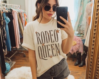 Camiseta gráfica de reina del rodeo / Camisa vaquera del oeste / Traje de concierto country / Camiseta vintage del oeste