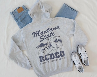 Bluza z kapturem Montana State Rodeo | Bluza w stylu vintage western | Bluza z kapturem z nadrukiem Rodeo
