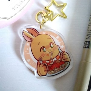 Spaghetti Bun Acrylic Charm image 1