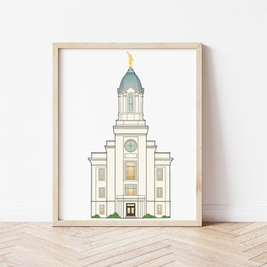 Cedar City Temple Print, Cedar City Temple Wall Art, LDS Temple Printable, Religious Art