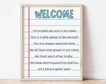 Welcome Letter from Teacher - First Day of School Printable | Welcome to School, Back to School, Welcome to Class, Gift for Students