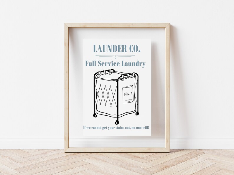Laundry Room Sign Printable, Laundry Room Shelf Decor, Laundry Guide, Vintage Laundry Print Etsy