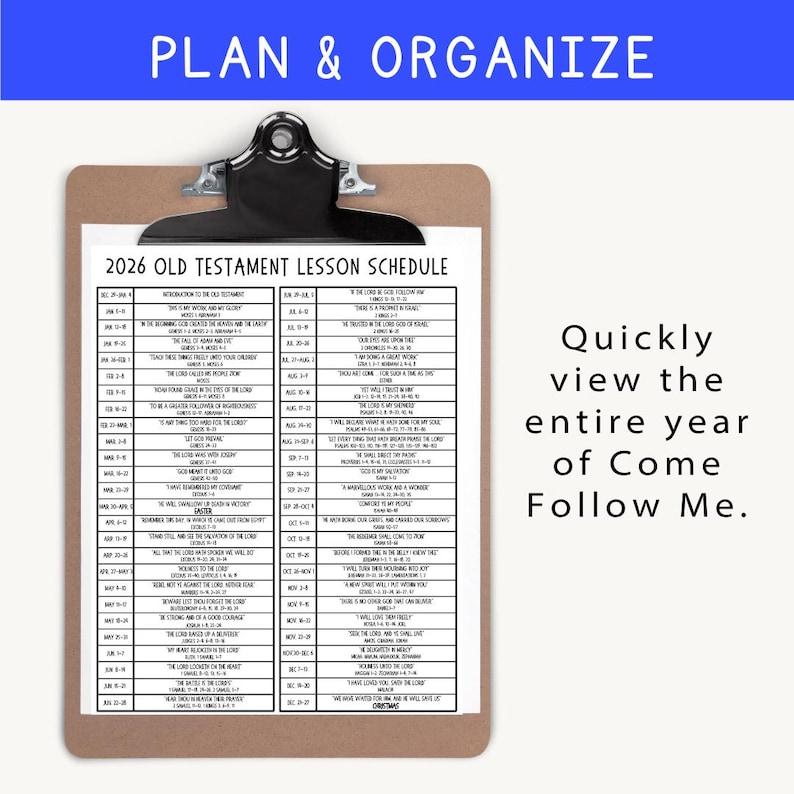 Come Follow Me 2026 Lesson Schedule, LDS Come Follow Me Lessons, CFM ...