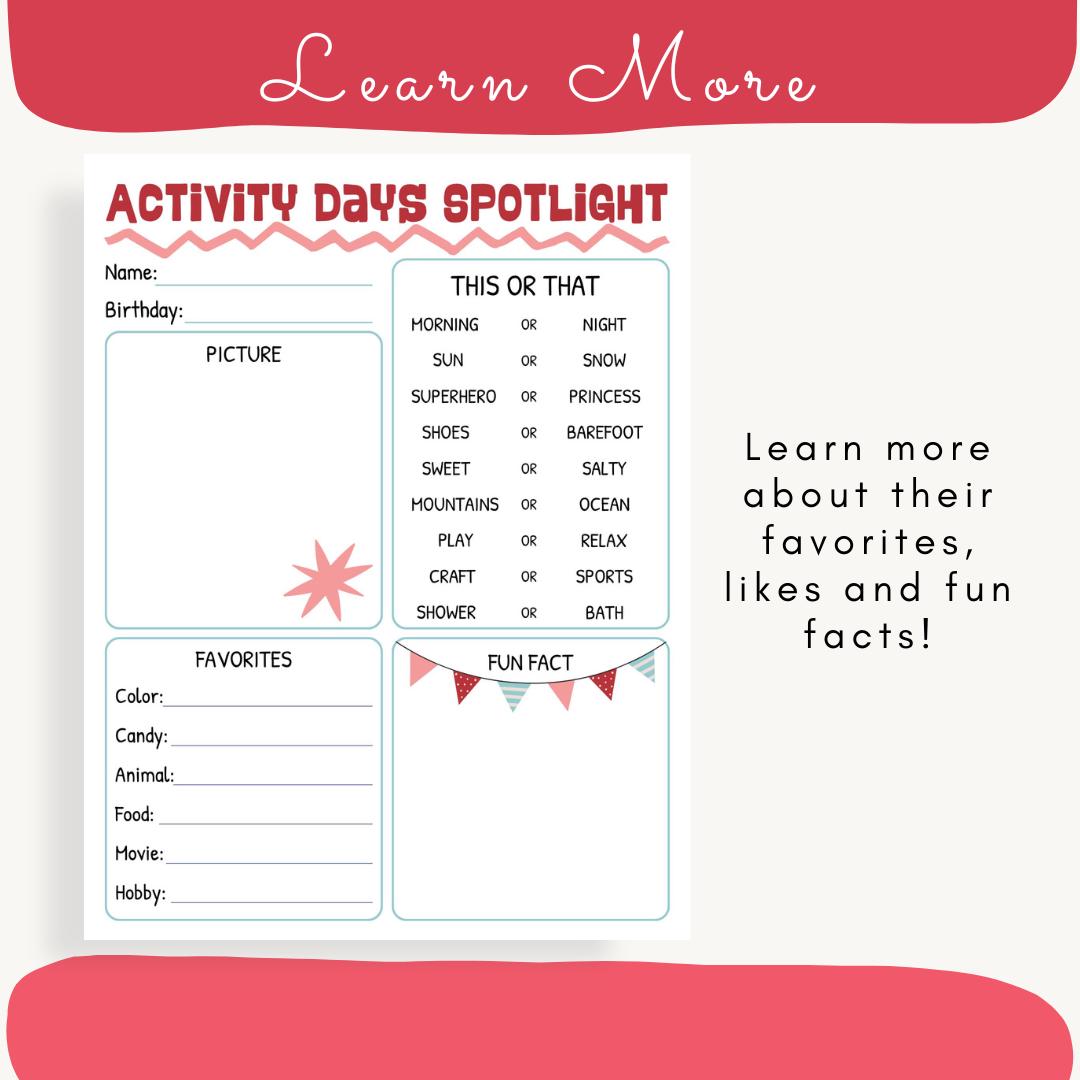 Primary Spotlight, 2026 LDS Valiant Activities, Primary Valiant ...