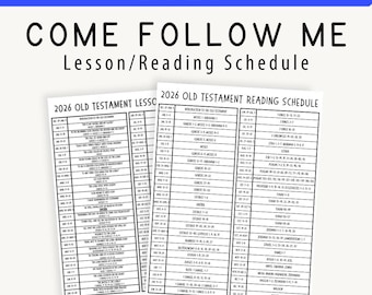Come Follow Me 2026 Lesson Schedule, LDS Come Follow Me Lessons, CFM Old Testament Schedule, Come Follow Me Reading Schedule