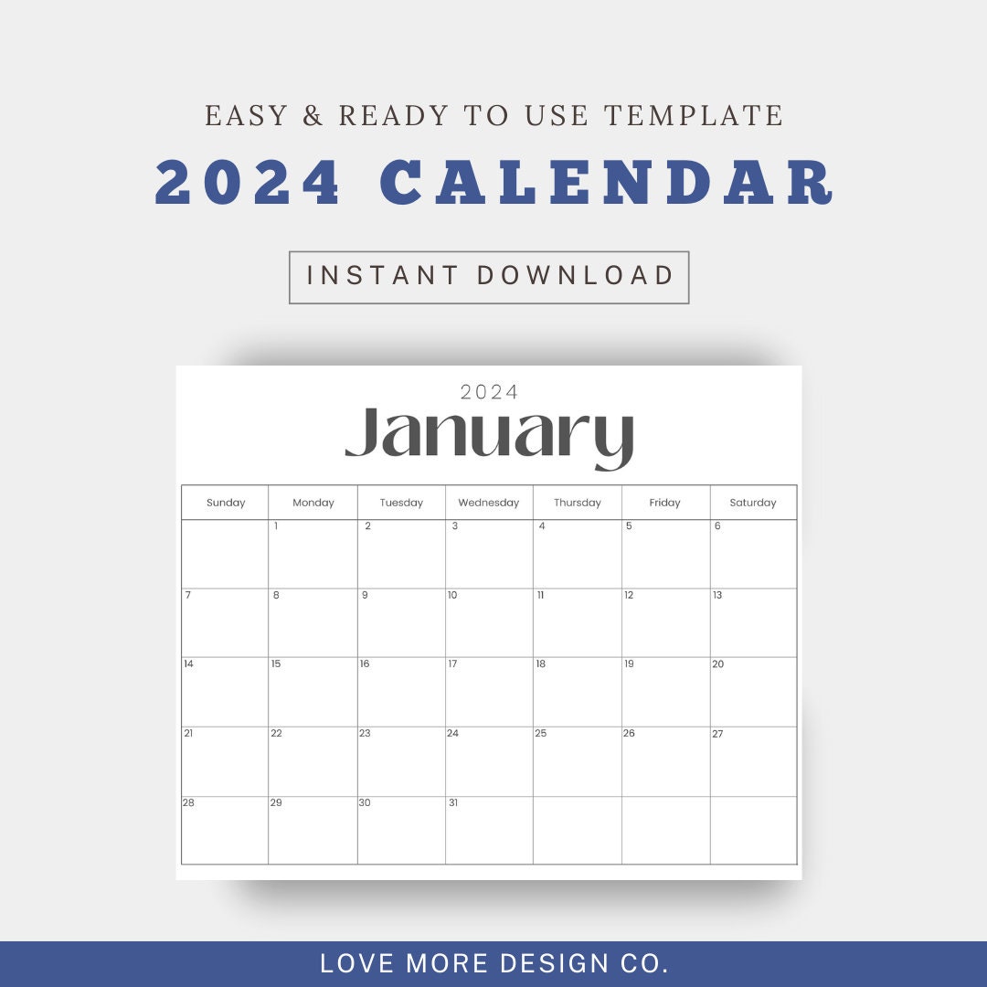 2024 blank calendar editable 2024 calendar horizontal fillable