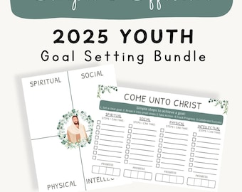 Look Unto Christ Printables, 2025 LDS Goal Setting, Youth Goals Worksheet, Children and Youth Personal Development, Young Women Activity