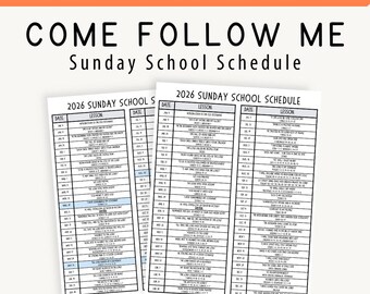 Come Follow Me UPDATED 2026 Sunday School Schedule, LDS Come Follow Me Lessons, CFM Old Testament Sunday School New Schedule