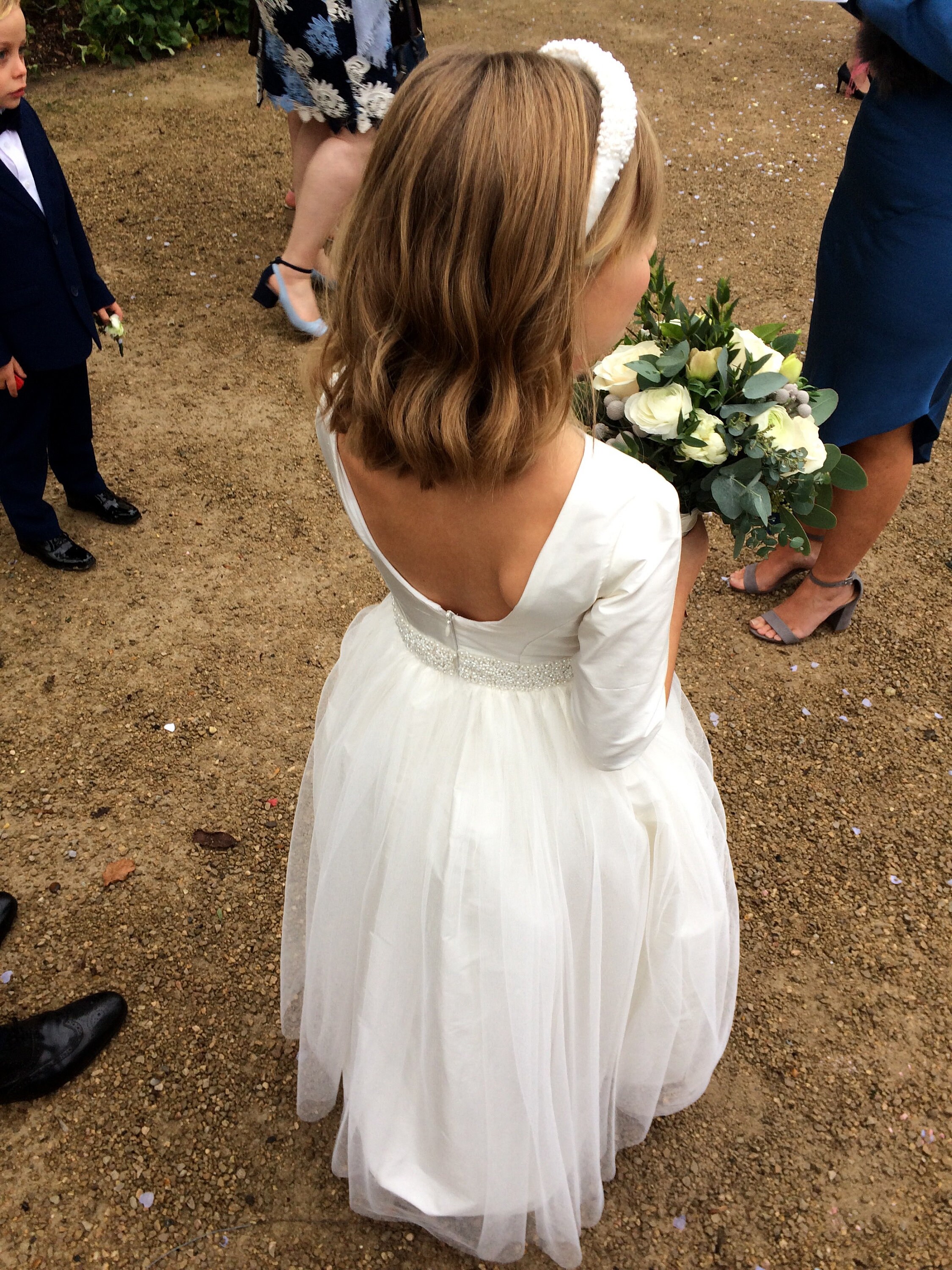 ivory tulle bridesmaid dress Ivory Lace A-Line Wedding Dress with Textured Tulle Skirt – LC111 –  Viniodress main image 1