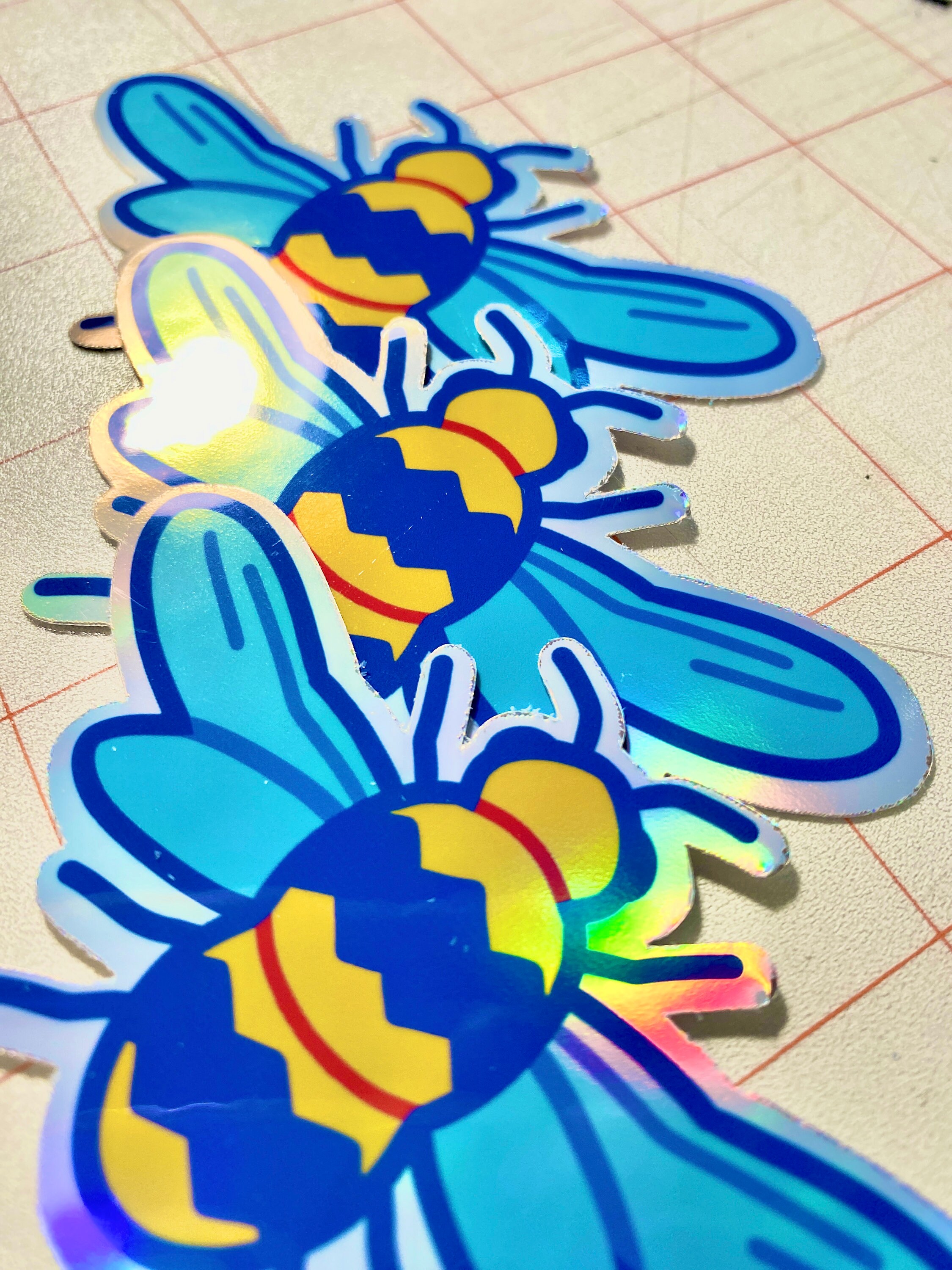 Cute Bee Sticker | Holographic or Matte, 3
