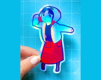Lain sticker | 3" Anime Serial Experiments Lain sticker | Weirdcore holographic matte sticker decal | dancing lain sticker weirdcore