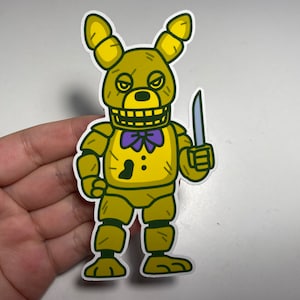 Fnaf Springtrap Aufkleber | fünf Nächte bei Freddys Aufkleber | springtrap sticker in holo, matt, oder gloss für fnaf fans | süßer schräger sticker