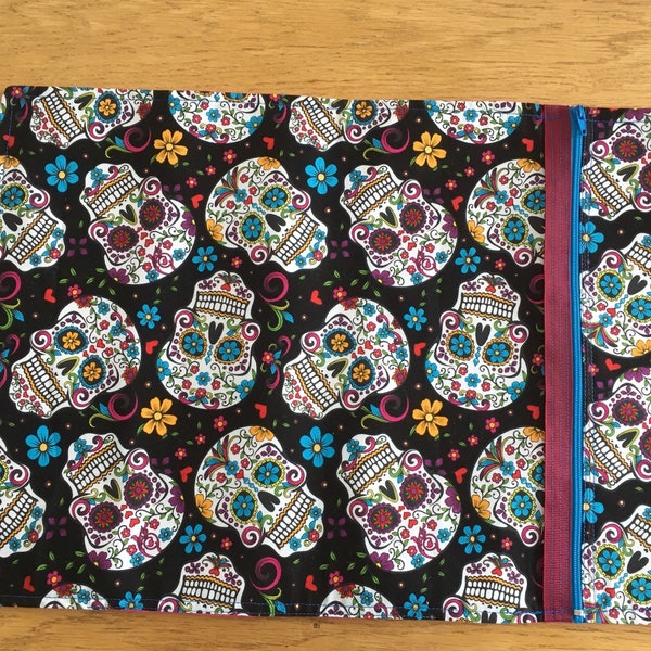 Sugar Skulls or Skulls Placemat with Utensil Pouch