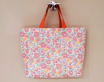 Laminated Liberty of London tote bag / diaper bag / daycare bag / shopping bag / daughter bag /  Everyday Everywhere bag