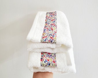 SET of 2/ Liberty Patchwork Washcloths, Face towel, Wash towel, Small towel, Makeup towel