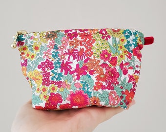 Liberty Print Cosmetic Pouch, Floral Zipper Bag