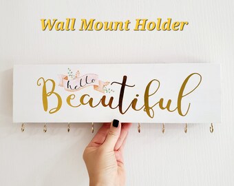 女の子の部屋の装飾 / 壁掛けネックレスホルダーオーガナイザー / リング、ヘアリボン、ヘッドバンド用ジュエリーフック / 壁装飾