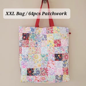 XXL size Liberty Tana Lawn tote bag/ daycare bag / shopping bag / daughter bag / Everyday Everywhere bag / ONLY ONE Patchworks / Riversible