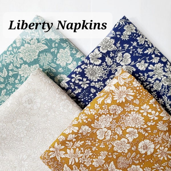 SET de 2 / Serviettes Liberty / 100% coton / Laver et réutiliser / Léger / Soigneusement fait à la main / Serviettes de fête