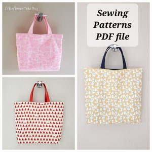 PDF File / Tote Bag, PDF Sewing Pattern, FOUR Sizes, Instant Download ...