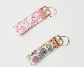 Schlüsselanhängerband / Webbibg aus 100 % Baumwolle und Liberty-LAMINAT / Strapazierfähig / Kitty Special Edition Liberty-Schlüsselanhänger, Armband-Schlüsselanhänger