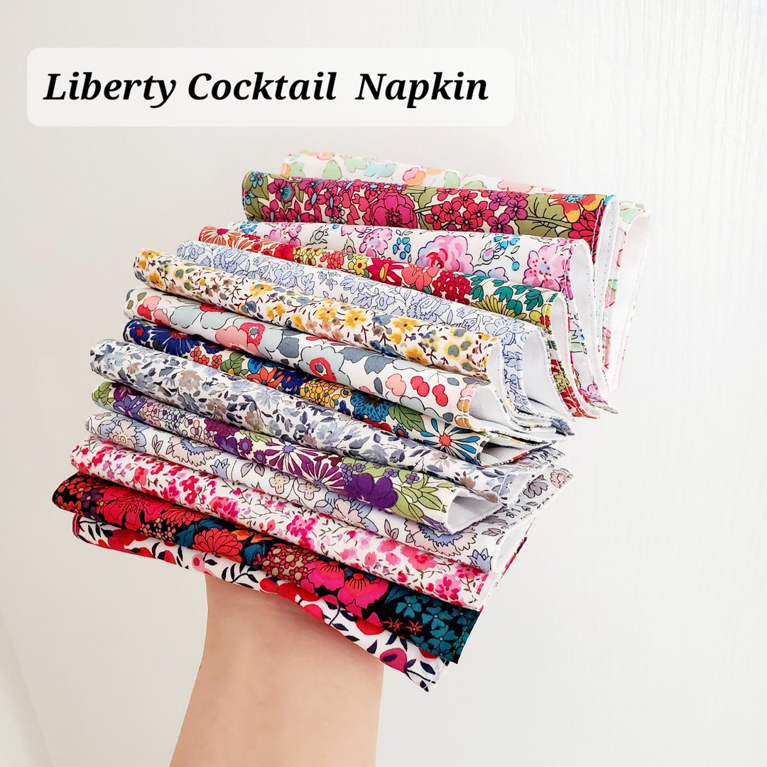 Liberty Cocktail Napkins, all Different Prints Cotton Cloth Napkin