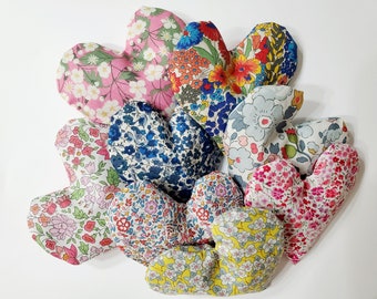 HEART Lavender Sachet SET 2, 4 and 8 / Scented Drawer Sachet - Liberty of London Fabric / Valentines's day