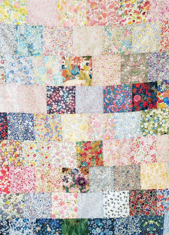 ハンドメイド　パッチワークブランケット　リバティ リバティ パッチワーク ブランケット 30