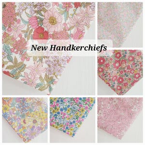 New Liberty Handkerchiefs &lt;SET of 2&gt;, Liberty Fabric Hankies