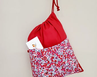 Torba ze ściągaczem Liberty w rozmiarze XL / kosmetyczka / woreczek na makijaż z materiału / woreczek bawełniany / woreczek z ładnym nadrukiem / duża torba kieszeniowa