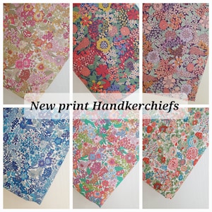Liberty Handkerchiefs &lt;SET of 2&gt;, Liberty Fabric Hankies / NEW print