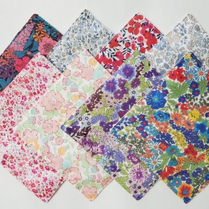 Liberty Cocktail Napkins, &quot;8 Different prints&quot; Cotton Cloth Napkin Coasters -  Liberty of London Tana Lawn  Fabric