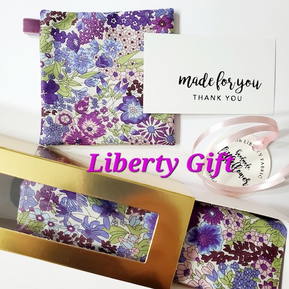 Liberty London Gift Set, Floral Handkerchief, Lavender Sachet, Skinny Scarf