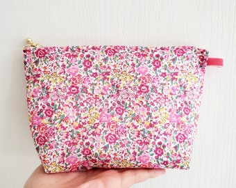 Taille L / Pochette cosmétique Liberty / pochette tissu maquillage / sac imprimé fleurs / mini pochette zippée / jolie pochette imprimé