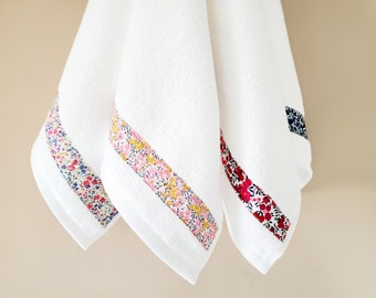 SET of 2 / Patchwork Washcloths, Face towel, Wash towel, Small towel, Makeup towel