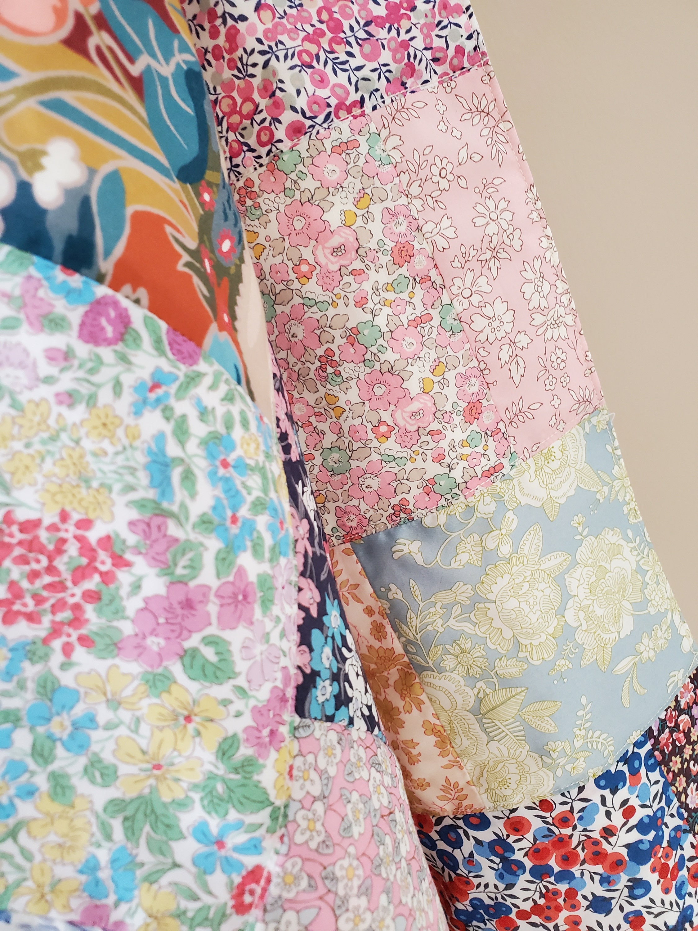 リバティ パッチワーク ブランケット 30