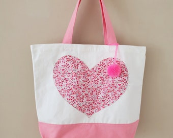 Embroidered Heart Tote Canvas Bag, Heart Embroidered Tote Bag, Customizable Tote  Bag, Essentials Tote, Large Tote Bag, Handmade Tote Bag - Etsy
