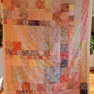 Only ONE! / 130 + Prints Liberty Tana Lawn Patchwork / SUPER SOFT handmade blanket / Minky blanket / Liberty of London blanket 48" x 62"