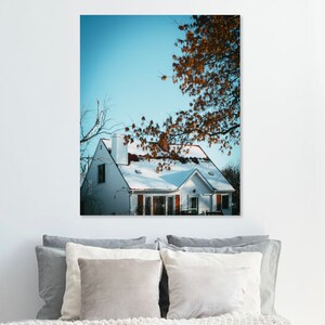 Edmonton Heritage Home with a daytime Moon - Prince Charles Neighbourhood - Unframed Photography Print - Poster - Wall Print - Wall Décor