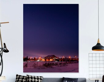 Edmonton Temple with Night Sky - Chin Yin Buddhist Society - Stars - Canada - Unframed Photography Print - Poster - Wall Print - Wall Décor