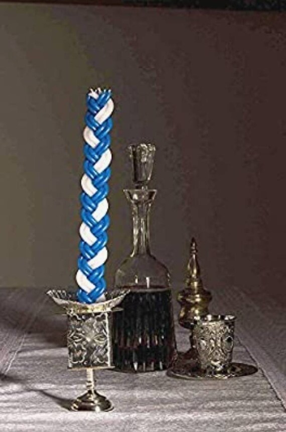 Havdalah Candle 6 Wicks Flat Candles Blue and White Etsy