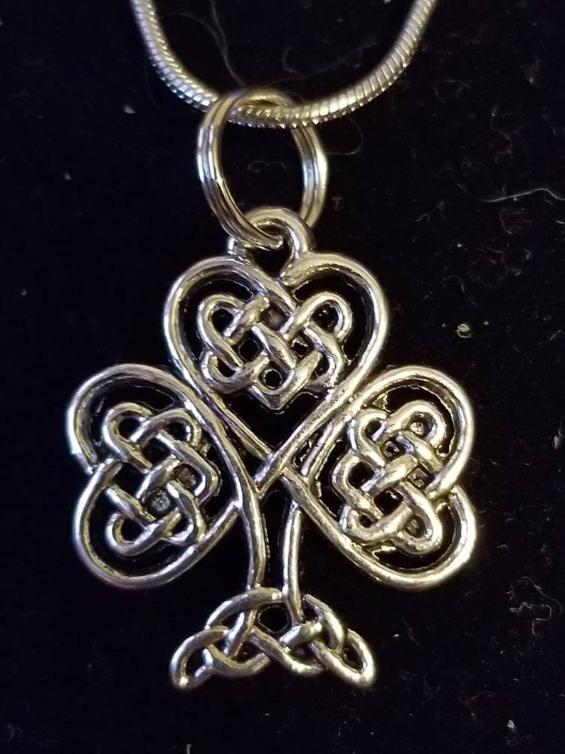 Celtic Shamrock Celtic Knot Celtic Heart Knot Silver Tone | Etsy