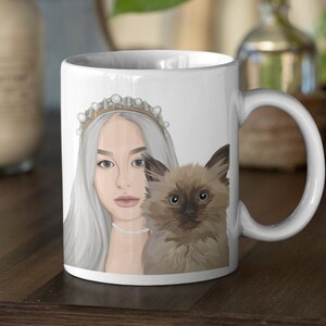 Secret Santa Gifts For Her & Him - Pet And Owner Portrait Mug For Christmas - Personalized Dog Mug - Double Sided Custom Mug (Any Pet)