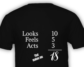 Funny 18th Birthday Tshirt - Eighteenth Bday Present - FREE US SHIPPING