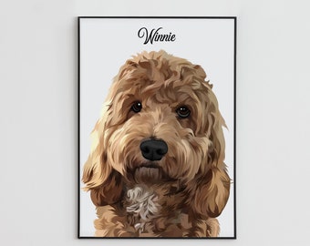 Personalisiertes Hunde-Katzen-Poster - Haustier-Portrait-Druck (Jede Farbe, jeder Hintergrund)